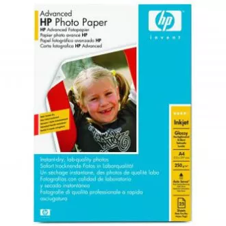 HP Advanced Glossy Photo Paper, Q5456A, Fotopapier, glänzend, Advanced Type weiß, A4, 250 g/m2, 25 Stück, Inkjet