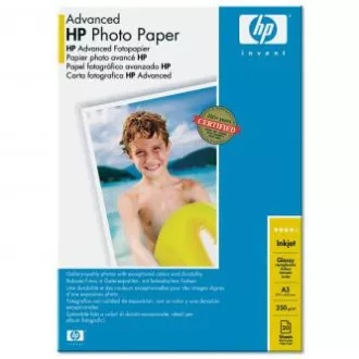 HP Advanced Glossy Photo Paper, Q8697A, Fotopapier, glänzend, Advanced Type weiß, A3, 250 g/m2, 20 Stück, Inkjet