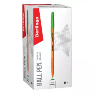 Berlingo, Kugelschreiber, grün, 50Stück, 0.7mm, Tribase orange, SELL