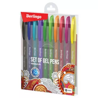 Berlingo, Gelroller-Satz, Farbe, 10 Stück, 0,5 mm, Dreiecksgel