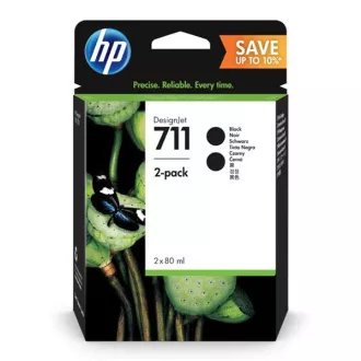 HP 711 (P2V31A) - Tintenpatrone, black (schwarz) 2stk HP 711 (P2V31A) - Tintenpatrone, black (schwarz) 2stk