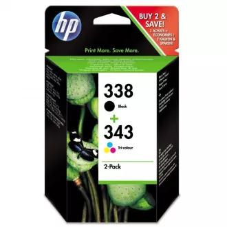 HP 338 + 343 (SD449EE) - Tintenpatrone, black + color (schwarz + farbe) 2stk
