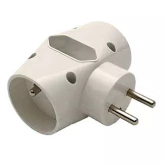 Steckdose 240V, CEE7 (Gabel) - Steckdose 3x, 0,1m, 2x Typ E,1x Typ C, weiß, 3 Steckdosen Steckdose 240V, CEE7 (Gabel) - Steckdose 3x, 0,1m, 2x Typ E,1x Typ C, weiß, 3 Steckdosen