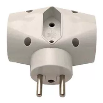 Steckdose 240V, CEE7 (Gabel) - Steckdose 3x, 0,1m, 2x Typ E,1x Typ C, weiß, 3 Steckdosen Steckdose 240V, CEE7 (Gabel) - Steckdose 3x, 0,1m, 2x Typ E,1x Typ C, weiß, 3 Steckdosen