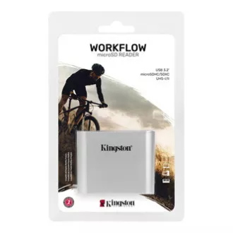 Kingston USB Speicherkartenleser (3.2), Workflow Dual-Slot microSDHC/SDXC UHS-II, micro SD, extern, silber