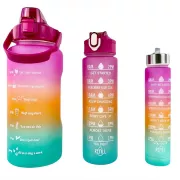 Motivations-Sportflasche 3in1, 2000 ml   900 ml   300 ml