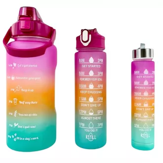 Motivations-Sportflasche 3in1, 2000 ml   900 ml   300 ml