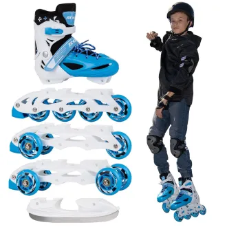 Rollschuhe 4in1 Enero KIDS - blau und weiß