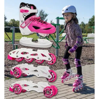 Rollschuhe 4in1 Enero KIDS - rosa und weiß
