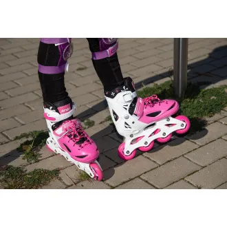 Rollschuhe 4in1 Enero KIDS - rosa und weiß