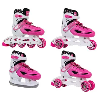 Rollschuhe 4in1 Enero KIDS - rosa und weiß Rollschuhe 4in1 Enero KIDS - rosa und weiß