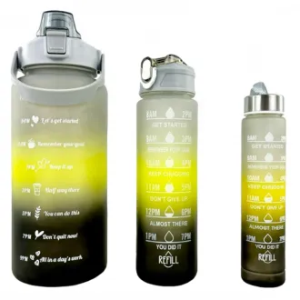 Motivations-Sportflasche 3in1, 2000 ml   900 ml   300 ml
