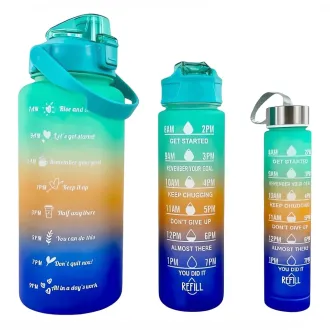 Motivations-Sportflasche 3in1, 2000 ml 900 ml 300 ml Motivations-Sportflasche 3in1, 2000 ml 900 ml 300 ml