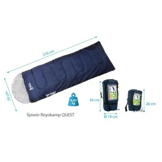 Touristenschlafsack Royokamp QUEST 210x70 cm, dunkelblau Touristenschlafsack Royokamp QUEST 210x70 cm, dunkelblau