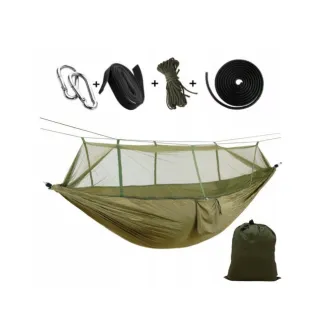 Hänge-Campingnetz 260x140 cm, für eine Person, belastbar bis 190 kg Hänge-Campingnetz 260x140 cm, für eine Person, belastbar bis 190 kg