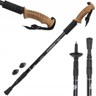 Nordic Walking-Trekkingstöcke mit ergonomischem Korkgriff, 135 cm, 2 Stück Nordic Walking-Trekkingstöcke mit ergonomischem Korkgriff, 135 cm, 2 Stück