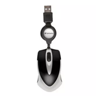 Kabelgebundene Maus, Verbatim Go Mini 49020, schwarz, optisch, 1000DPI