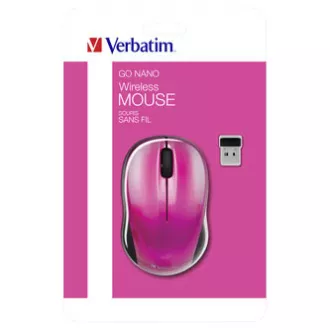 Kabellose Maus, Verbatim Go Nano 49043, rosa, optisch, 1600DPI