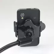 Halterung für Mobiltelefon, PDA, GPS Logo gelenkig, für Auto, in der Breite verstellbar, schwarz, Kunststoff, mit USB-Adapter 1,5 A, schwarz, mobil