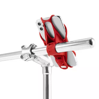 Handyhalter Bone Bike Tie 3, für Fahrrad, größenverstellbar, rot, 4,7-7,2
