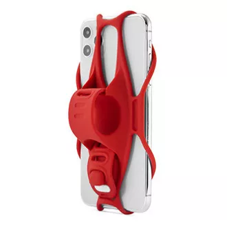 Handyhalter Bone Bike Tie 3, für Fahrrad, größenverstellbar, rot, 4,7-7,2
