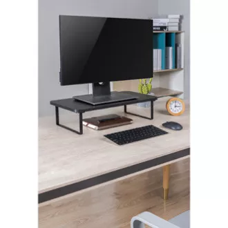Monitorständer, Tastaturfach, Schnellmontage, schwarz, Stahl, Spanplatte, 20 kg Belastbarkeit, Powerton, ergo Monitorständer, Tastaturfach, Schnellmontage, schwarz, Stahl, Spanplatte, 20 kg Belastbarkeit, Powerton, ergo