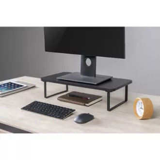 Monitorständer, Tastaturfach, Schnellmontage, schwarz, Stahl, Spanplatte, 20 kg Belastbarkeit, Powerton, ergo Monitorständer, Tastaturfach, Schnellmontage, schwarz, Stahl, Spanplatte, 20 kg Belastbarkeit, Powerton, ergo