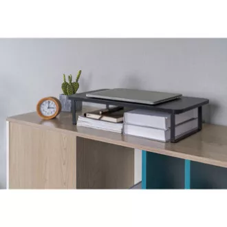 Monitorständer, Tastaturfach, Schnellmontage, schwarz, Stahl, Spanplatte, 20 kg Belastbarkeit, Powerton, ergo Monitorständer, Tastaturfach, Schnellmontage, schwarz, Stahl, Spanplatte, 20 kg Belastbarkeit, Powerton, ergo
