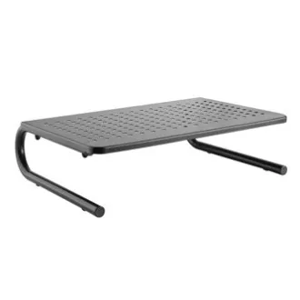 Monitorständer, Tastaturfach, schwarz, Stahl-Kunststoff, 20 kg Belastbarkeit, Powerton, ergo