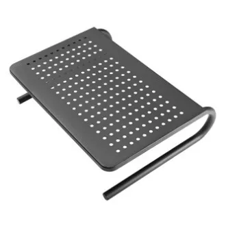 Monitorständer, Tastaturfach, schwarz, Stahl-Kunststoff, 20 kg Belastbarkeit, Powerton, ergo