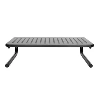 Monitorständer, Tastaturfach, schwarz, Stahl-Kunststoff, 20 kg Belastbarkeit, Powerton, ergo