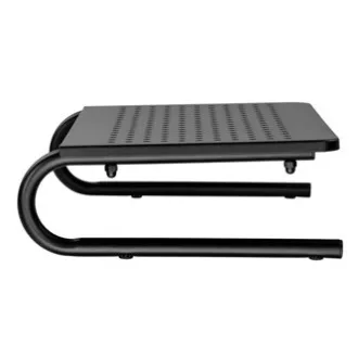 Monitorständer, Tastaturfach, schwarz, Stahl-Kunststoff, 20 kg Belastbarkeit, Powerton, ergo
