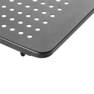 Monitorständer, Tastaturfach, schwarz, Stahl-Kunststoff, 20 kg Belastbarkeit, Powerton, ergo