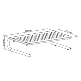 Monitorständer, Tastaturfach, schwarz, Stahl-Kunststoff, 20 kg Belastbarkeit, Powerton, ergo