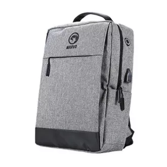 Laptop-Rucksack 15.6", BA-03, graues Nylon, USB-Ladeanschluss, Marvo, ON SALE