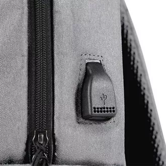 Laptop-Rucksack 15.6", BA-03, graues Nylon, USB-Ladeanschluss, Marvo, ON SALE