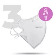 Nano waschbare Atemschutzmaske, FFP2, weiß, weiblich, 3 St., Nanolab