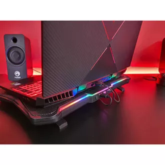Laptop-Ständer, FN-40, farbig beleuchtet, mit Lüfter, schwarz-rot, Marvo, mit 2-Port-Hub, SELL Laptop-Ständer, FN-40, farbig beleuchtet, mit Lüfter, schwarz-rot, Marvo, mit 2-Port-Hub, SELL