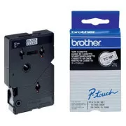 Brother Original-Farbband für Etikettendrucker, Brother, TC-101, schwarzer Druck/durchsichtiges Trägermaterial, laminiert, 7,7 m, 12 mm