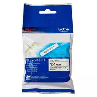 Brother original Etikettendruckerband, Brother, TM-K231, schwarzer Druck/weißes Trägermaterial, unlaminiert, 8m, 12mm
