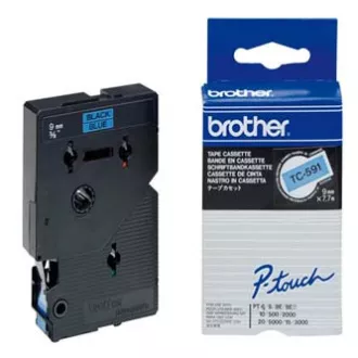 Brother Original-Farbband für Etikettendrucker, Brother, TC-591, schwarzer Druck/blaues Trägermaterial, laminiert, 7,7 m, 9 mm Brother Original-Farbband für Etikettendrucker, Brother, TC-591, schwarzer Druck/blaues Trägermaterial, laminiert, 7,7 m, 9 mm