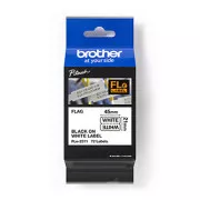Brother Original-Farbband für Etikettendrucker, Brother, FLE-2511, schwarzer Druck/weißes Trägermaterial, unlaminiert, 21 mm, 45 mm x 10,5 mm, 72 Stück