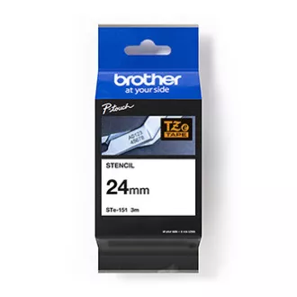 Brother Original-Etikettendruckerband, Brother, STE-151, 3m, 24mm, Kassette mit Schablonenband