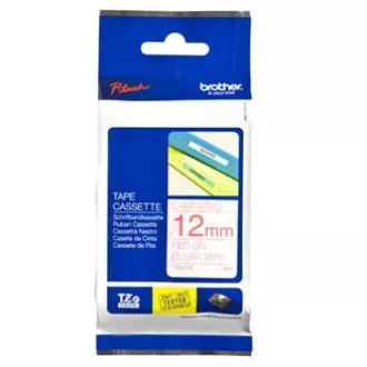 Brother Original-Farbband für Etikettendrucker, Brother, TZE-132, roter Druck/durchsichtiges Trägermaterial, laminiert, 8m, 12mm Brother Original-Farbband für Etikettendrucker, Brother, TZE-132, roter Druck/durchsichtiges Trägermaterial, laminiert, 8m, 12mm