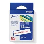 Brother original Etikettendruckerband, Brother, TZE-232, roter Druck/weißes Trägermaterial, laminiert, 8m, 12mm