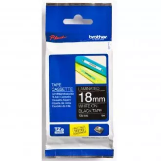 Brother Original Farbband für Etikettendrucker, Brother, TZE-345, weißer Druck/schwarzes Trägermaterial, laminiert, 8m, 18mm