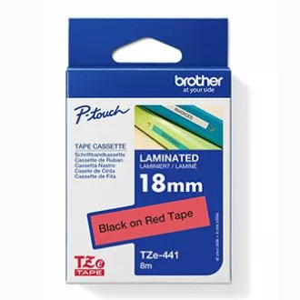 Brother Original-Farbband für Etikettendrucker, Brother, TZE-441, schwarzer Druck/rotes Trägermaterial, laminiert, 8m, 18mm Brother Original-Farbband für Etikettendrucker, Brother, TZE-441, schwarzer Druck/rotes Trägermaterial, laminiert, 8m, 18mm