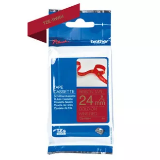 Brother Original Farbband für Etikettendrucker, Brother, TZE-RW54, Golddruck / weinrotes Trägermaterial, Textil, 4m, 24mm Brother Original Farbband für Etikettendrucker, Brother, TZE-RW54, Golddruck / weinrotes Trägermaterial, Textil, 4m, 24mm