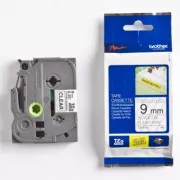 Brother Original-Farbband für Etikettendrucker, Brother, TZE-S121, schwarzer Druck/durchsichtiges Trägermaterial, laminiert, 8m, 9mm, extrem haftend