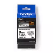 Brother original Etikettendruckerband, Brother, TZE-S221, schwarzer Druck/weißes Trägermaterial, laminiert, 8m, 9mm, extrem klebend